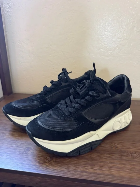 Jimmy Choo Black Raine Sneakers - Picture 1 of 8